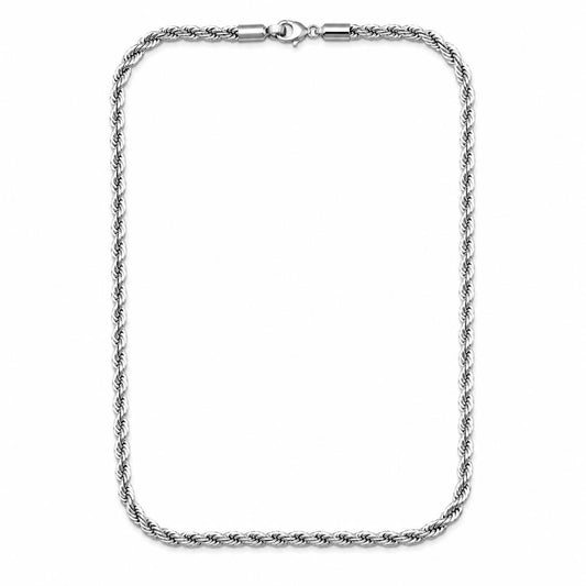 Classic Twisted Rope Chain – Premium Silver Finish