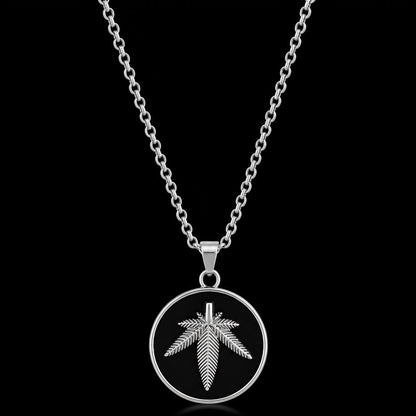 Zen Leaf Emblem Necklace – Silver Minimalist Series