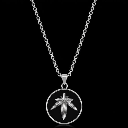 Zen Leaf Emblem Necklace – Silver Minimalist Series