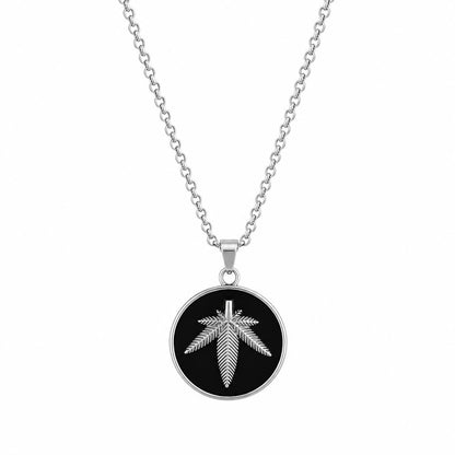 Zen Leaf Emblem Necklace – Silver Minimalist Series