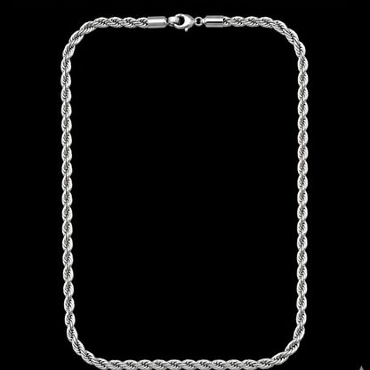 Classic Twisted Rope Chain – Premium Silver Finish