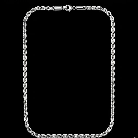 Classic Twisted Rope Chain – Premium Silver Finish