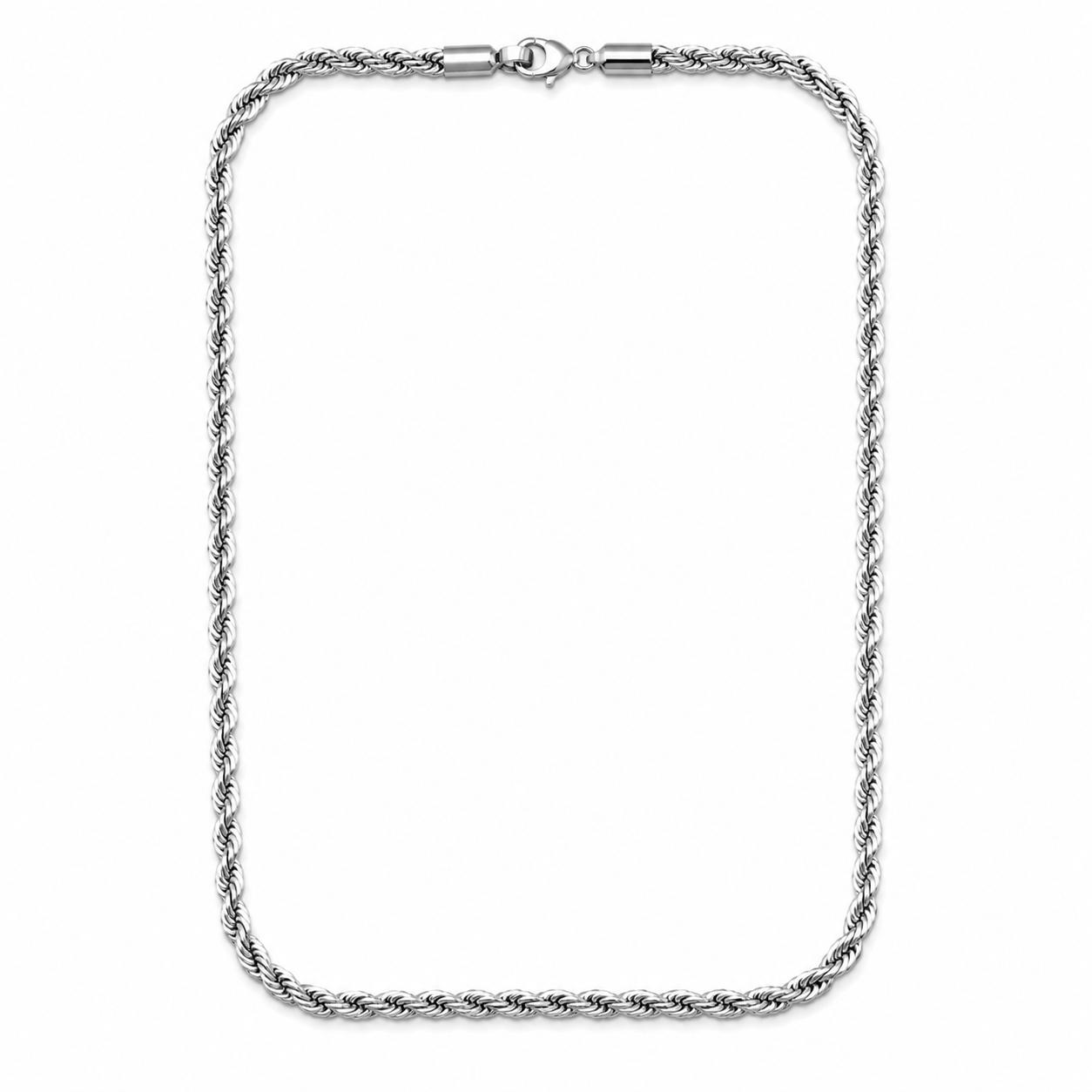 Classic Twisted Rope Chain – Premium Silver Finish