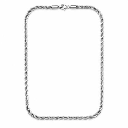 Classic Twisted Rope Chain – Premium Silver Finish