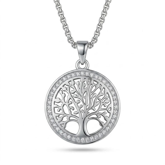 Classic Tree of Life Medallion – Polished Silver Edition