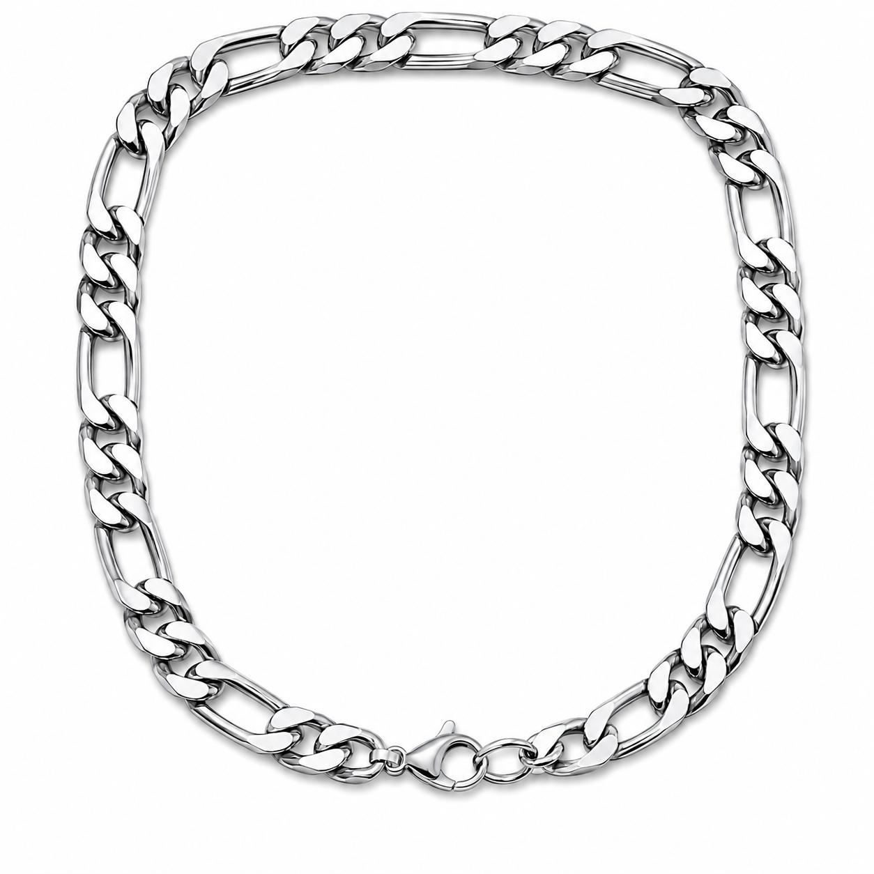 Signature Figaro Link Bracelet – Polished Silver Edition